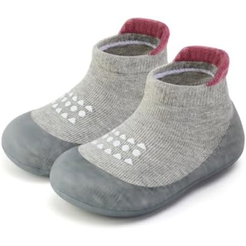 VIFUUR Baby Sock Shoes Boys Grils Sneakers Infant Slipper Socks Toddler First Walking Shoes Non-Slip Rubber Sole for Babies 6 9 12 18 24 Months