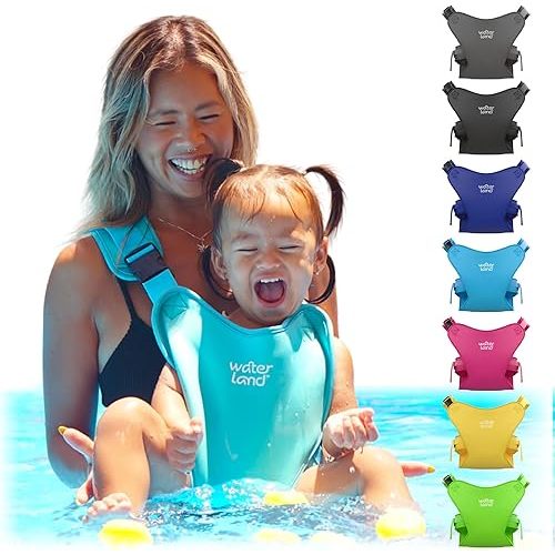 WaterLand Baby Carrier - Innovative Carrier You Can Use Both in Water & Land - Waterproof Infant Chest Holder with Adjustable Straps, Lightweight Toddler Harness for Pool & Beach (Light Blue Sky)