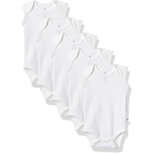 HonestBaby baby-boys Sleeveless Bodysuits One-piece 100% Organic Cotton for Baby Boys, Girls, Unisex