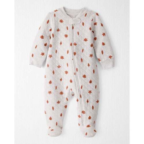 Baby Quilted Sleep & Play Pajamas Made with Organic Cotton in Leaves Print  - Little Planet | Carter's