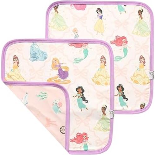 Copper Pearl 3-Layer Knit Security Blanket Set Sized 16" x 16" 2-Pack Disney Princess