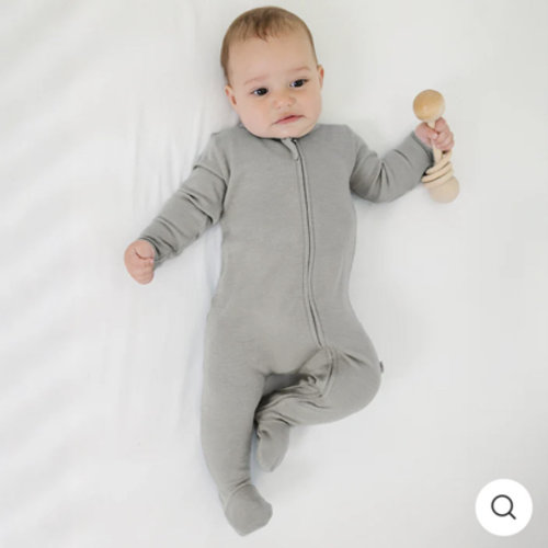 Footie Pajamas, Merino Wool, Dove