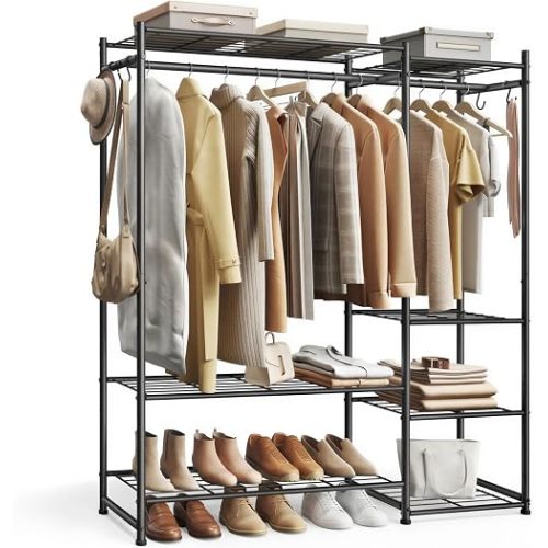 SONGMICS Portable Closet Wardrobe, Freestanding Clothing Rack