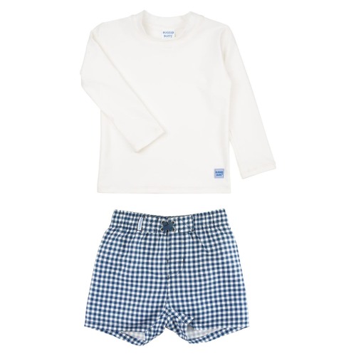 Long Sleeve Two-Piece Rashguard Swimsuit, 3-6M