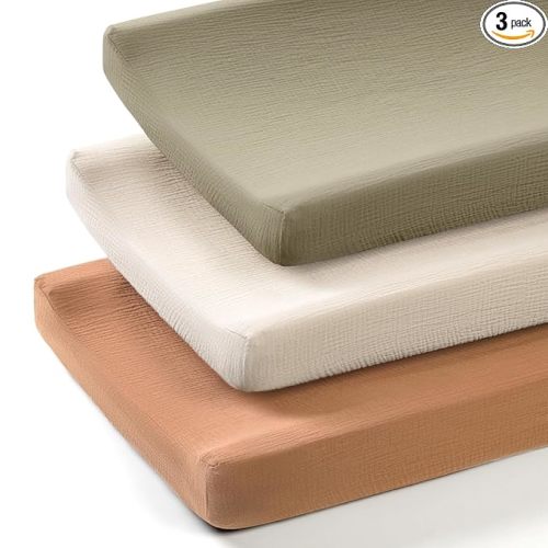 lulumoon Muslin Changing Pad Cover: Baby Diaper Changing Table Pad Cover - Changing Pad Sheets for Girls Boys