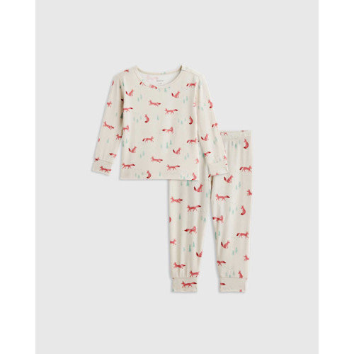 Quince Bamboo Long Sleeve and Pant Pajama Set in Fox