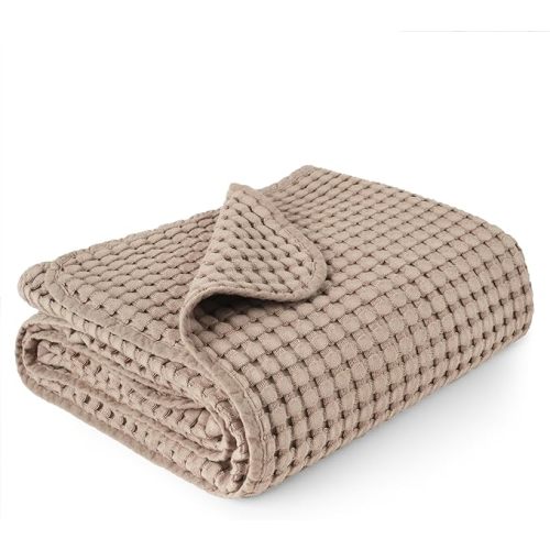 Konssy Waffle Baby Blanket - Soft & Cozy Nursery Swaddle Blanket, Lightweight Toddler Throw for Boys & Girls, Ideal for Wrapping(Clay)