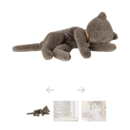 Sleeping kitten plush, Medium - Grey - Maileg USA