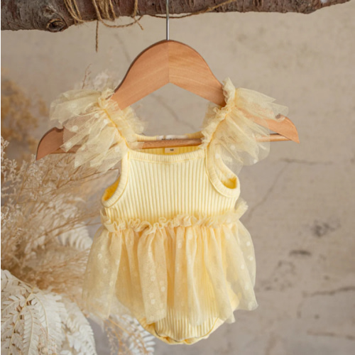 I Love Candy Romper - Lemon Drop