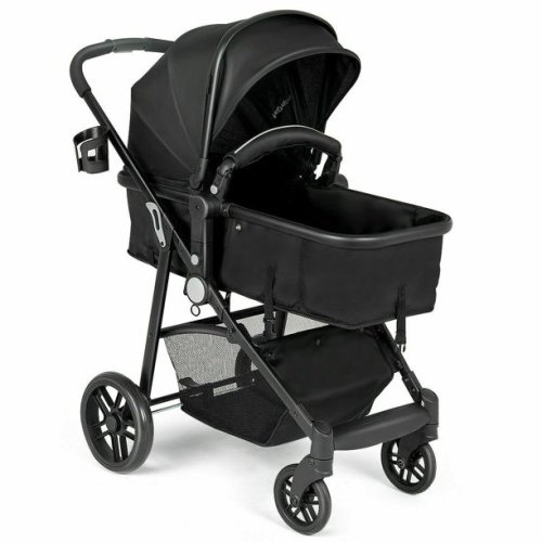 Costway Foldable Baby Stroller 2 in 1 Newborn Infant Travel Buggy Pushchair 22 lbs Black