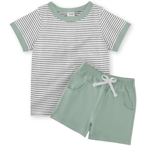 Toddler Boy Striped Short Sleeve 2-Piece Summer Sets