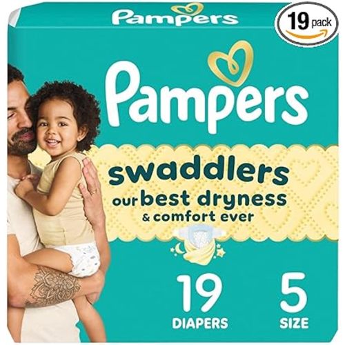 Pampers Baby Diapers - Swaddlers - Size 5, 19 Count, Ultra Absorbent Disposable Infant Diaper