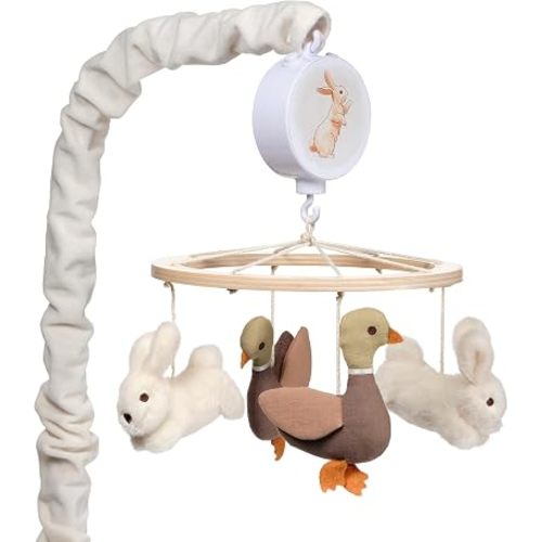Lambs & Ivy Signature Bunny Hop Musical Baby Crib Mobile Soother Toy