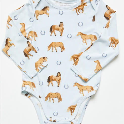 Angel Dear Infant Boys' Horse Print Long Sleeve Onesie
