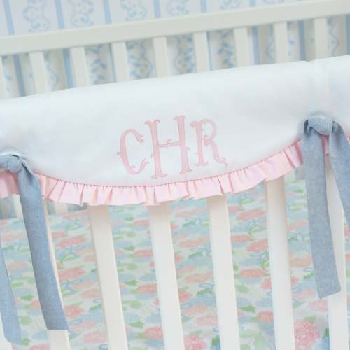 Crib Rail Cover | Preppy Heirloom Monogram