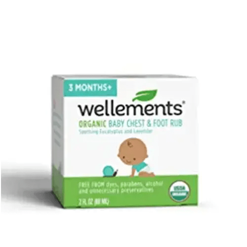 Wellements Organic Baby Chest & Foot Rub | Soothes & Comforts w/Eucalyptus & Lavender, USDA Certified Organic, FREE FROM Dyes, Preservatives, Petroleum, Menthol & Parabens | 1.8 Fl Oz, 3 Months+