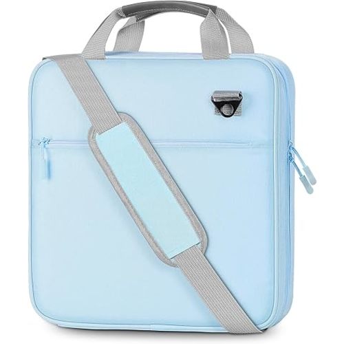 MoKo Zipper Binder, 3 Inch 3 ring Binder with Zipper,700 Sheets Capacity Zipper Binder with Shoulder Strap & Handle,Multi-Pocket Zipper Binder Organizer for Middle School, Blue+Gray