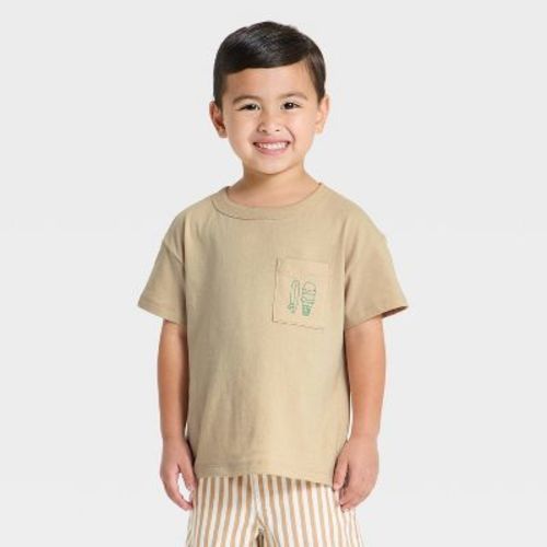 Toddler Boys' Scoop Shack Oversized T-Shirt - Cat & Jack™ Beige 3T
