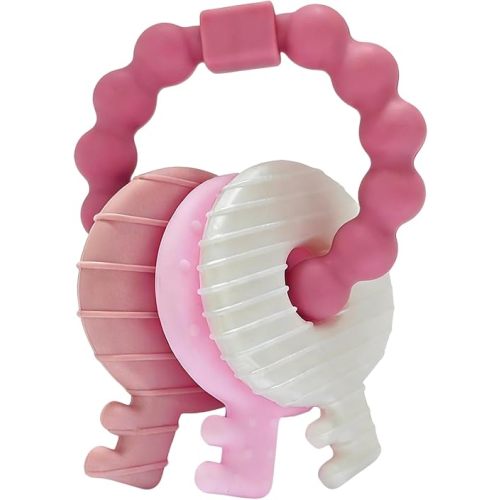 YAPROMO Baby Teething Keys - Soft Silicone Keys Teether, Cute Chew Toys for 3-18 Months Infants & Toddlers, Perfect for Baby Girls, BPA Free