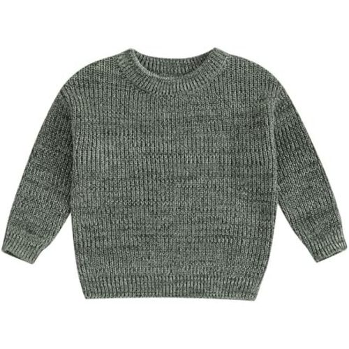 Newborn Toddler Baby Girl Boy Knit Sweater Round Neck Sweatshirt Long Sleeve Tops Pullover Fall Winter Clothes