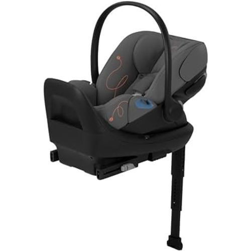 Cybex Cloud G Lux Comfort Extend Infant Car Seat with Anti-Rebound Base, Load Leg, Linear Side Impact Protection, Latch Install, Ergonomic Full Recline, Extended Leg Rest, Lava Grey