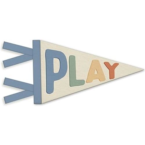 Kids Playroom Decor, Play Sign Wall Felt Pennants Banners Flags, Boho Colorful Wall Hanging Decor for Toddler Kids Boys Nursery Bedroom Room Playroom