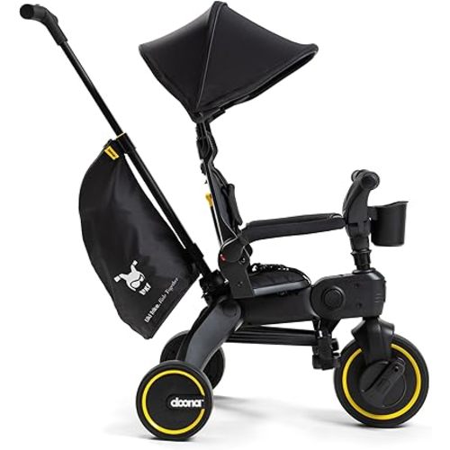 Doona Liki Trike, Midnight Edition - 5-in-1 Compact, Foldable Tricycle - Suitable for Toddlers 10 to 36 Months