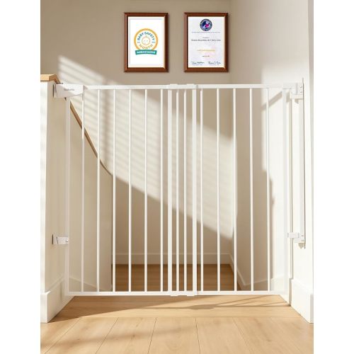 Babelio No Bottom Bar Baby/Dog Gate for Stairs, 28" H, 27.5-40.6" W, White