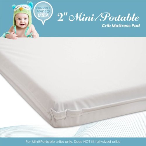 LA Baby 2" Mini/Portable Crib Mattress, Non Full Size, Waterproof
