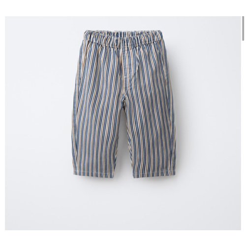 STRIPED TWILL PANTS - Blue / Indigo | ZARA United States