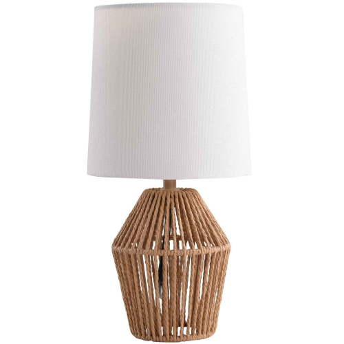 Mainstays Mini Rattan Table Lamp with Shade 12.75 inches high Boho Style Natural Finish