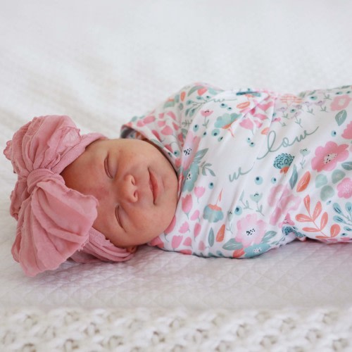 Willows Whimsy Floral Personalized Swaddle Blanket
