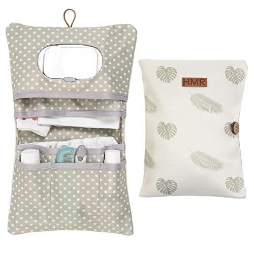 HAMUR Baby Diaper Bag Organizer – Travel-Friendly, Compact & Foldable | Stroller Pouch for Newborn Essentials – Must-Have for Boys & Girls (Leaves)