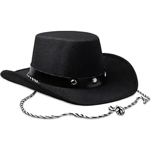 COLLECT PRESENT Baby Cowboy Hat, Cowgirl Hats Black 1 Piece, Infant Party Cowboy Hats Size Small, 20' Circumference One Size Fits Most, Western Cowboy Costume Accessories