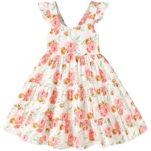 Kids Toddler Baby Girls Rainbow Dress Princess Sleeveless Beach Butterfly Sundress