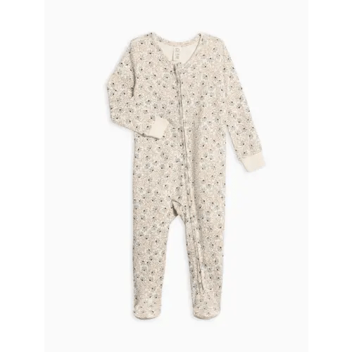 Peyton Zipper Sleeper - Pamela Floral / Mist + Cranberry