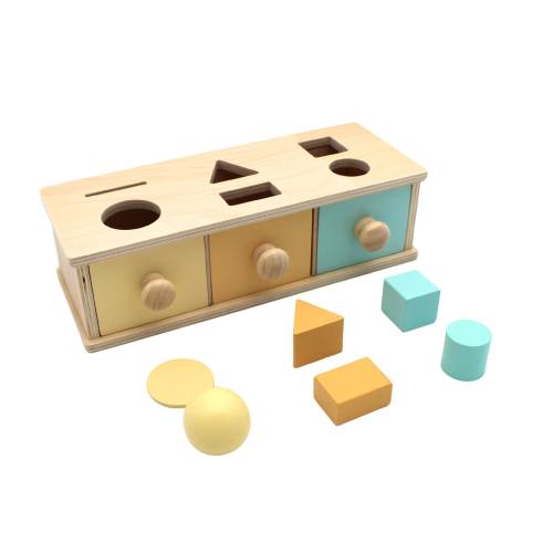Montessori Object Permanence Box: Shape Sorter Wooden Toy