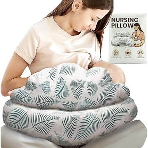 PILLANI Nursing Pillow for Breastfeeding, Breast Feeding Must Haves, Baby Pillow, Breast Feeding Pillow for Mom & Baby, Removable Cotton Cover, Adjustable Waist Strap, Breastfeeding Essentials Newborn