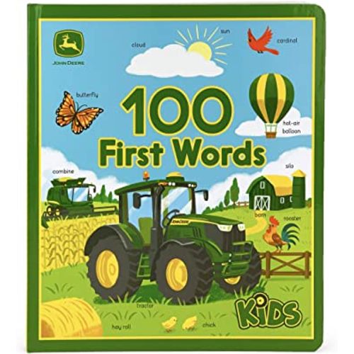 John Deere 100 First Words: More Than 100 Words to Spark Curious Young Toddler Minds About Farm, Construction and More! (John Deere Kids)