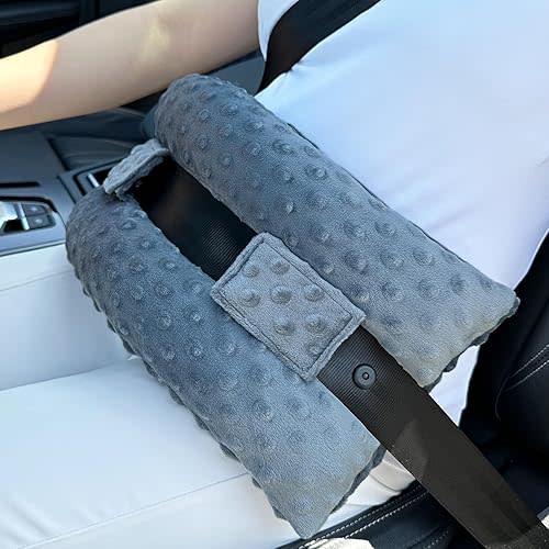 Hysterectomy Seatbelt Pillow Hysterectomy Recovery Must Haves Post Surgery Abdominal Pillows with Ice/Hot Pocket for Tummy Tuck C-Section Recovery Gifts Minky Dot Dark Gray