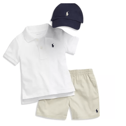 Boys' Cotton Polo Shirt & Sporty Shorts - Baby, 6M