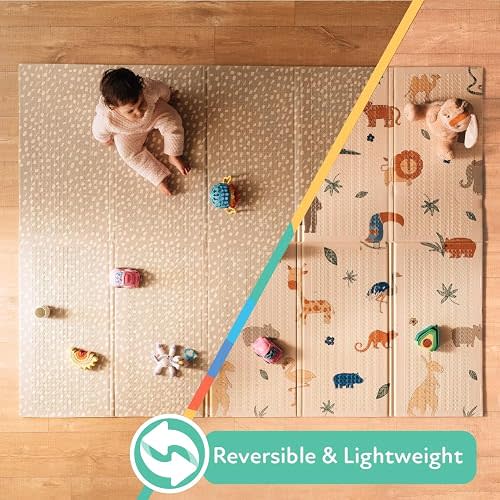 Nuby Reversible Baby Floor Mat, Safari