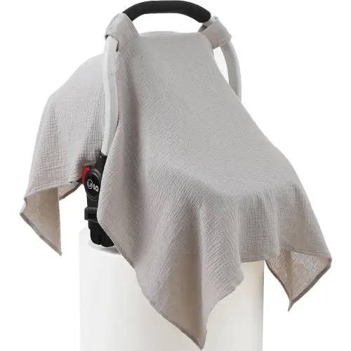 100% Muslin Cotton Car Seat Cover Baby, Carseat Canopy Cover, Universal Fit Stroller Covers for Boys and Girls (Summer Wheat)