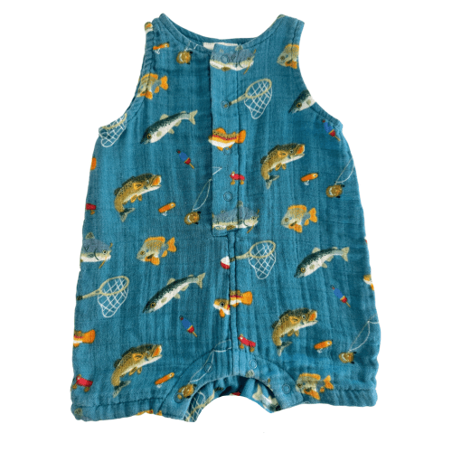 Gone Fishing / Muslin Shortie Romper