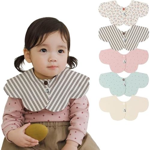 Konny Baby Bibs 3/5/7-Pack Set, 360 ​​° Rotate, Soft and Absorbent Bandana Drooling for Boys Girls baby Essentials