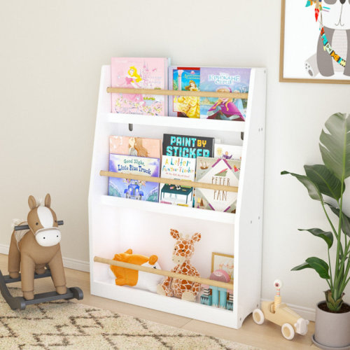 Winston Porter Tier Kids Book Shelf, Book Rack For Bedrooms, Playrooms, And Classrooms, Helps Keep Spaces Organized, White & Reviews | Wayfair