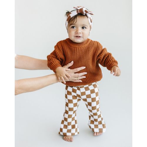 Checkered Flare Pants | Copper