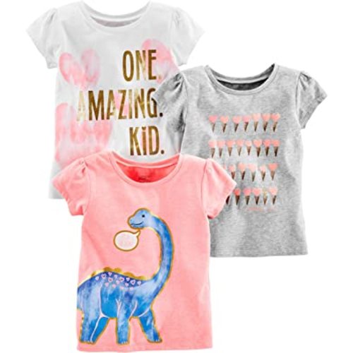Simple Joys by Carter's Girls' Short-Sleeve Shirts and Tops, Pack of 3
