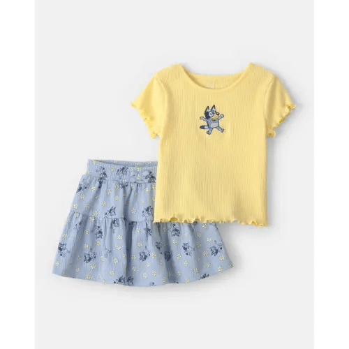 Toddler Girl 2-Piece Bluey™ Top & Skort Set - Yellow/Blue | Carter's