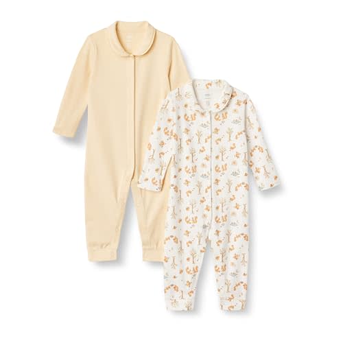 Amazon Essentials x Sofia Grainge Unisex Babies' Cotton Footless Sleepsuit, Pack of 2